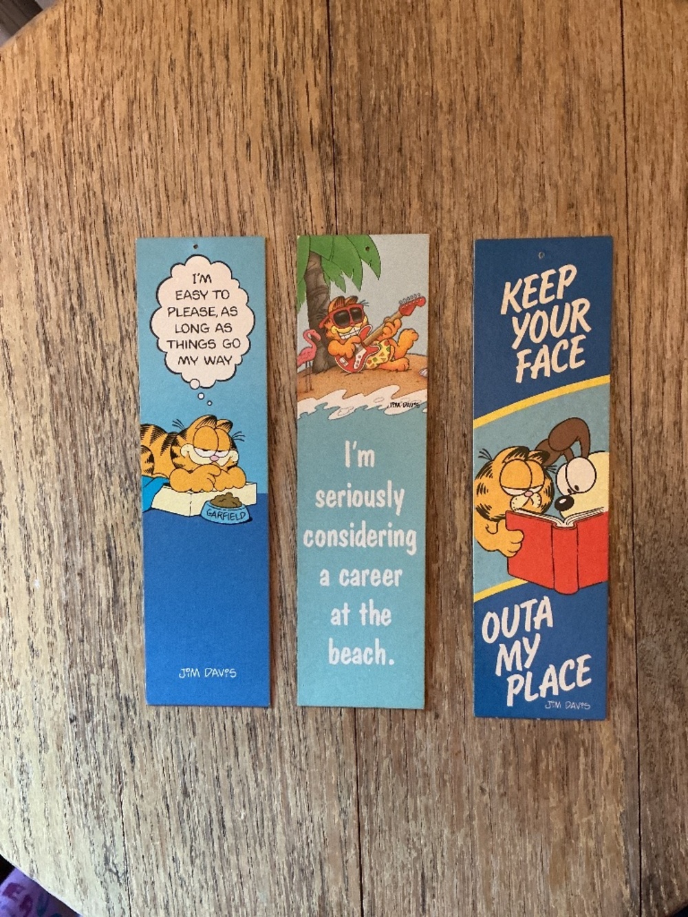 3 Vintage 1978 Garfield the Orange Cat Comic Bookmarks Jim Davis